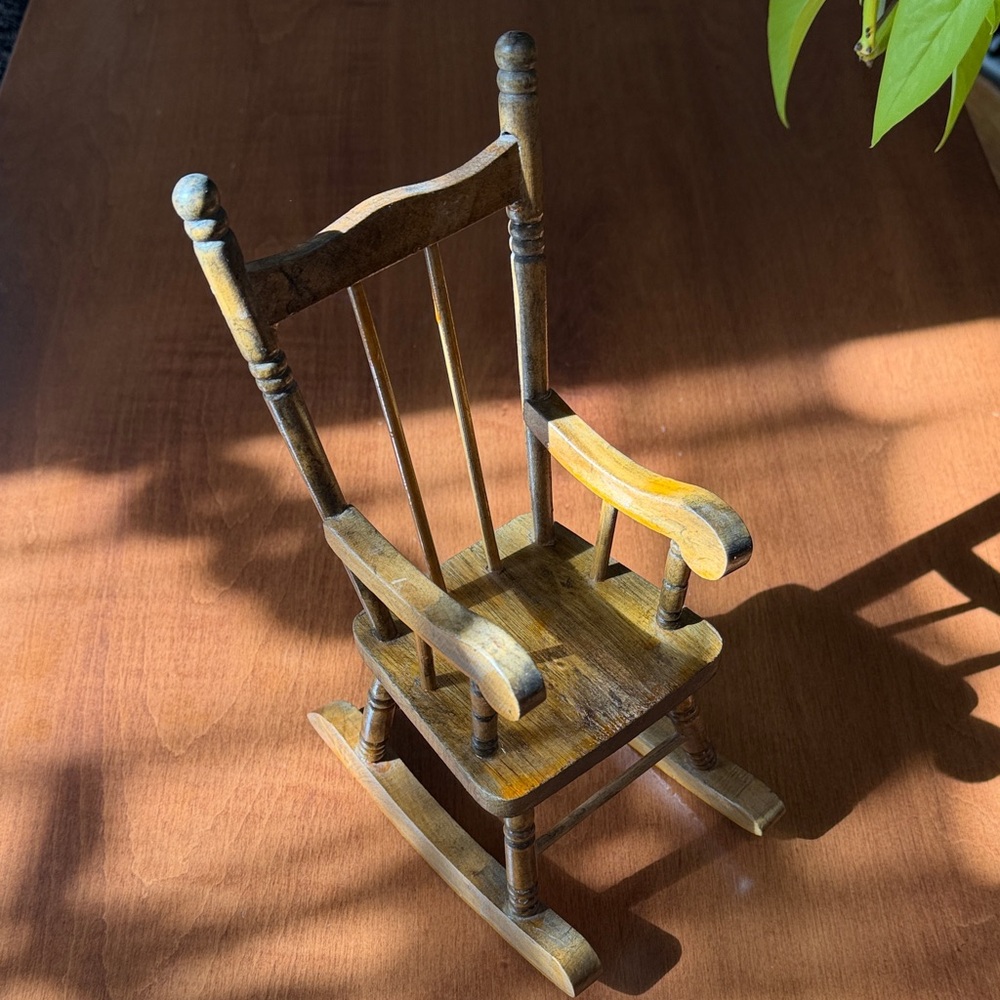 Mini Wooden Rocking Chair Decor
